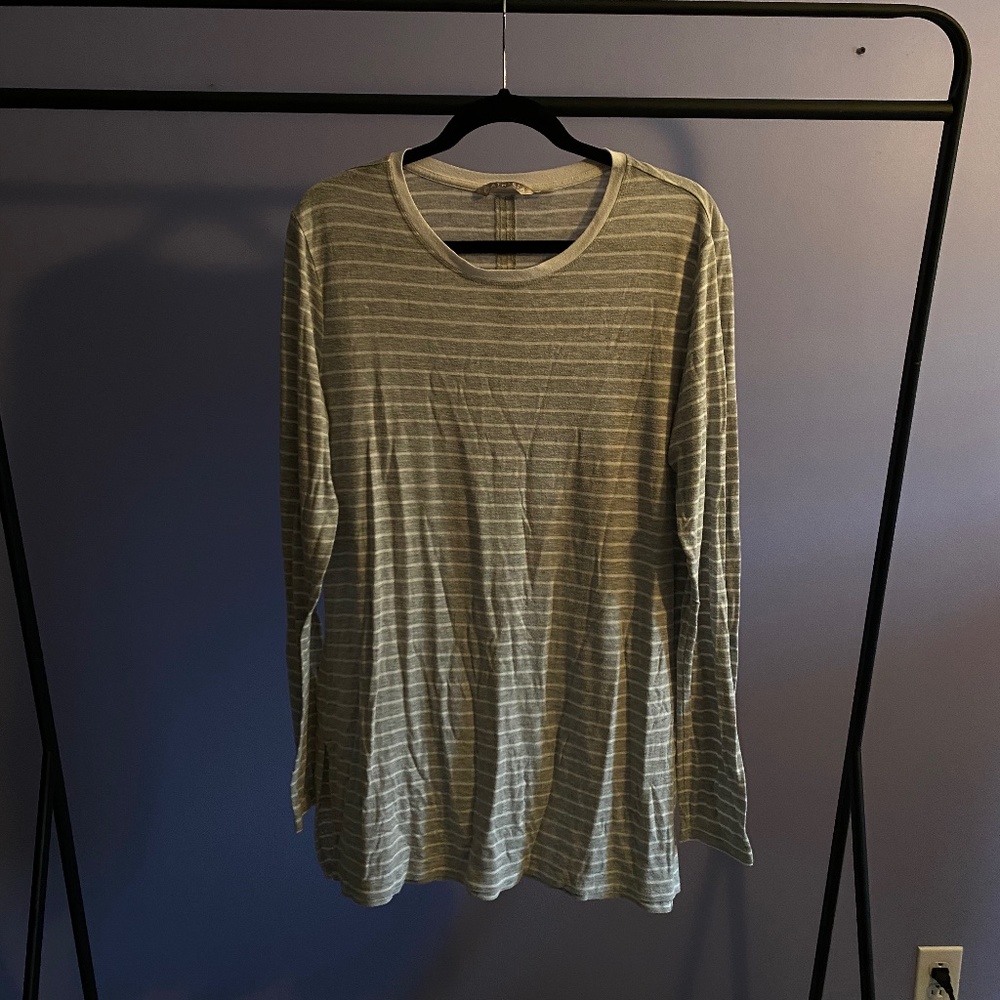 Athlete Grey and White Stripped shirt